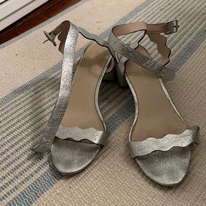 Loeffler randall size 8 silver block heel